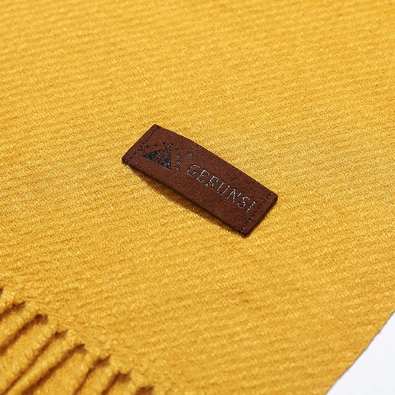 Solid Color Cashmere-Feel Winter Scarf - Soft Shawl Wrap Gift
