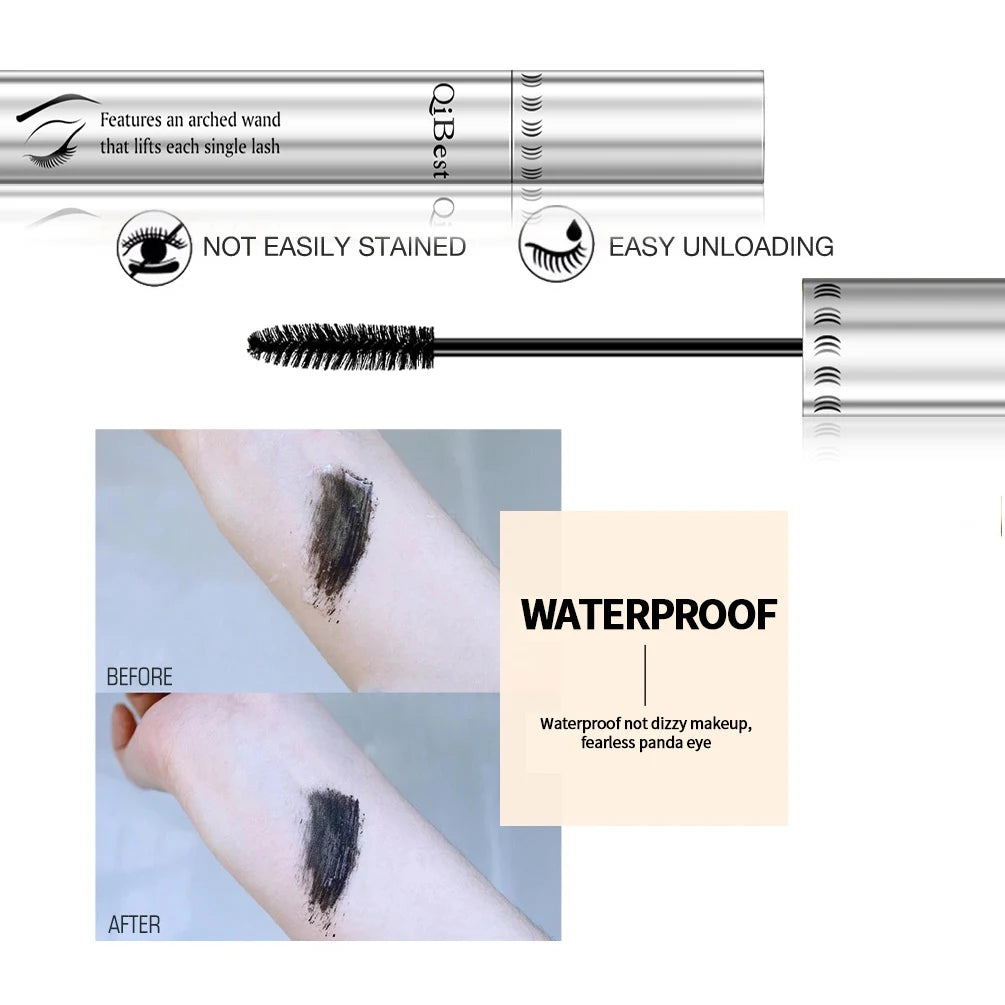 QIBEST Black Lengthening Mascara Set - Waterproof Volume Lash Makeup