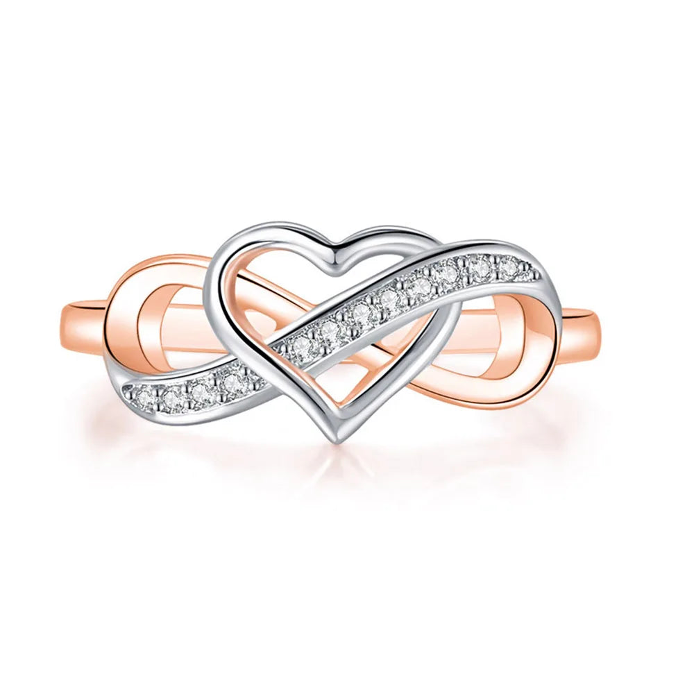 Infinity Love Promise Ring - Double Color Dainty Engagement Band