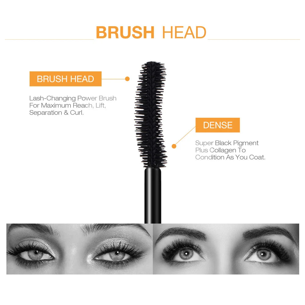 O.TWO.O 3D Lengthening Mascara - Black Long-Wear Lash Brush