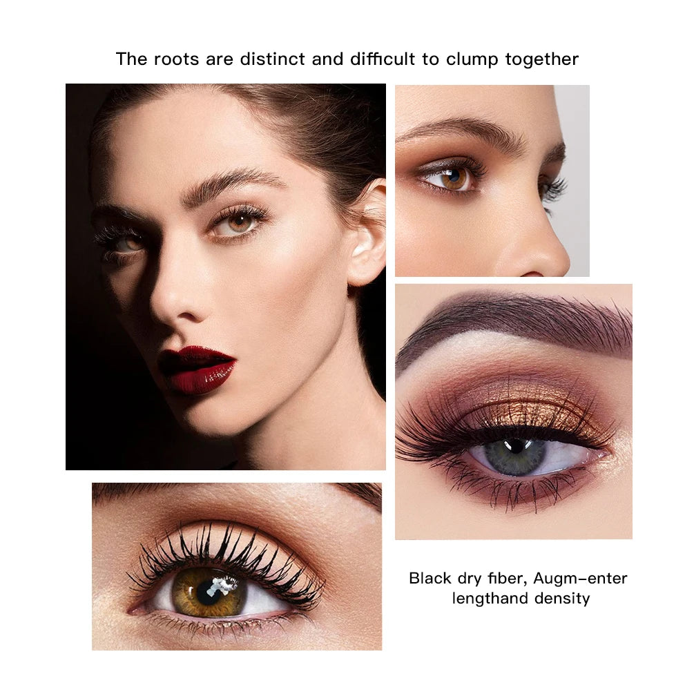 QIBEST Black Lengthening Mascara Set - Waterproof Volume Lash Makeup