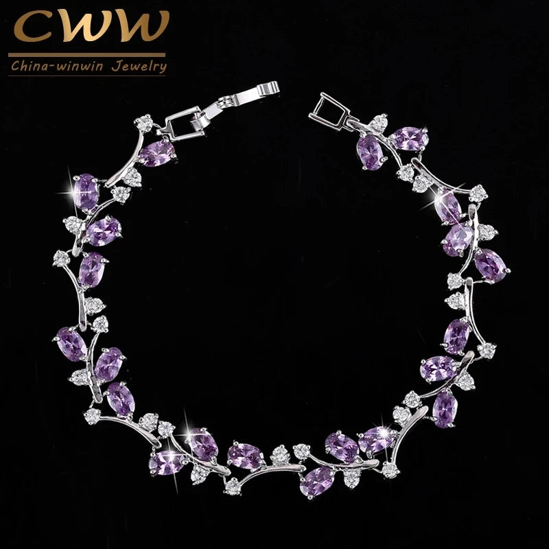 Austrian Crystal Rhinestone Bangle - White Gold Tone Statement Bracelet