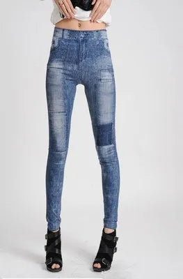 Classic Stretch Jeggings - Slim Imitation Jean Leggings