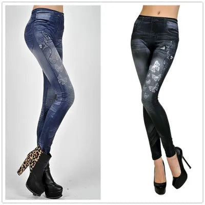 Classic Stretch Jeggings - Slim Imitation Jean Leggings