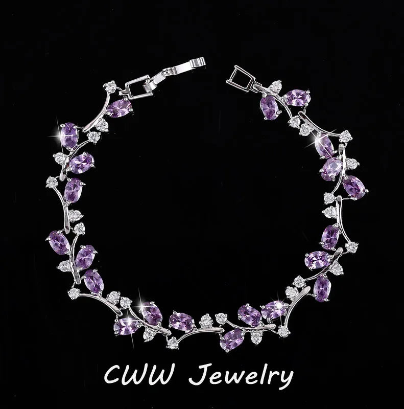 Austrian Crystal Rhinestone Bangle - White Gold Tone Statement Bracelet