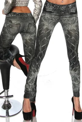 Classic Stretch Jeggings - Slim Imitation Jean Leggings