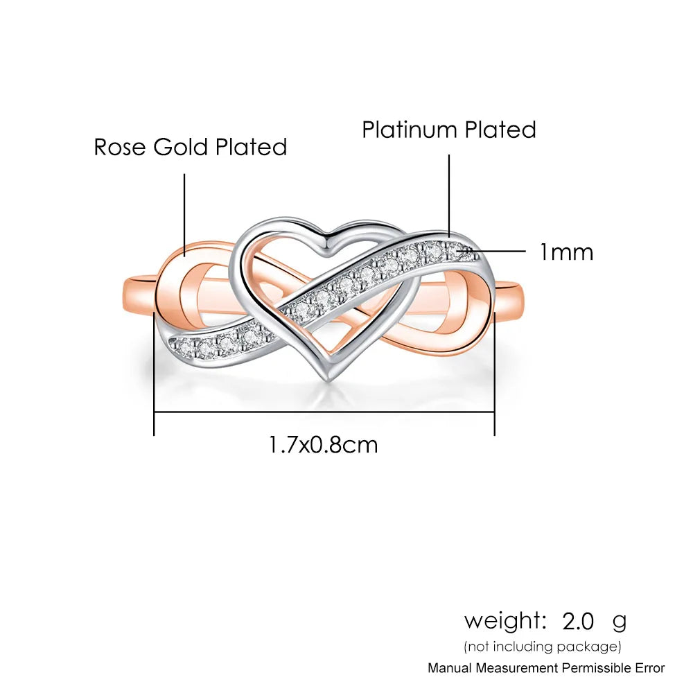 Infinity Love Promise Ring - Double Color Dainty Engagement Band