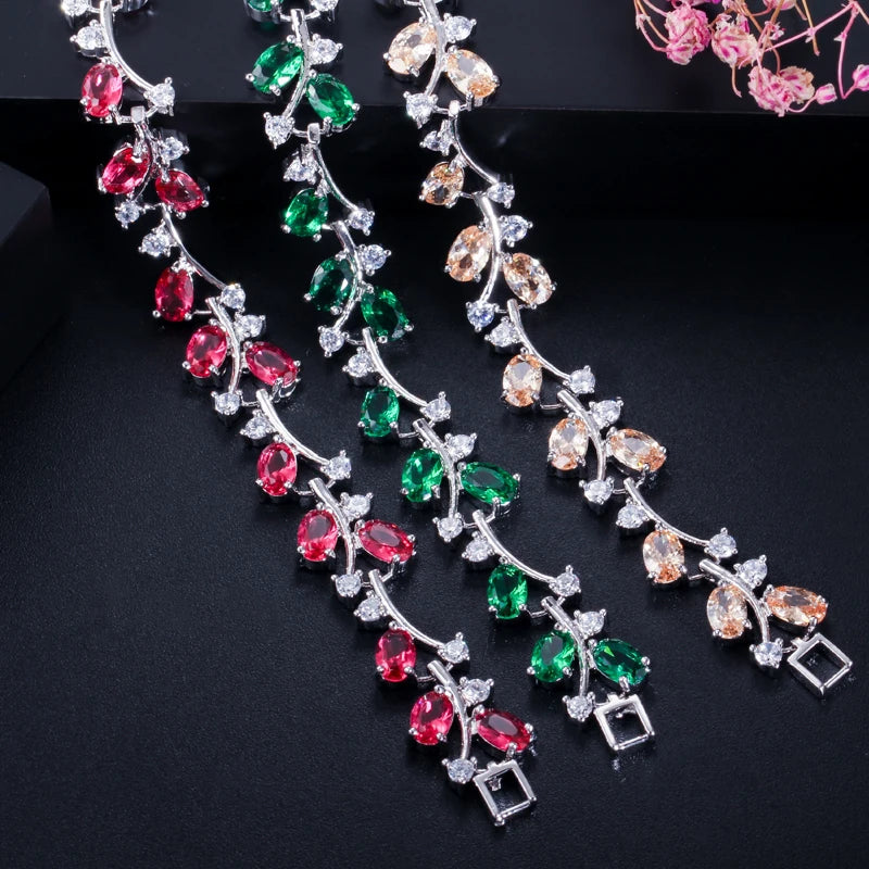 Austrian Crystal Rhinestone Bangle - White Gold Tone Statement Bracelet