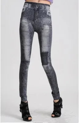 Classic Stretch Jeggings - Slim Imitation Jean Leggings