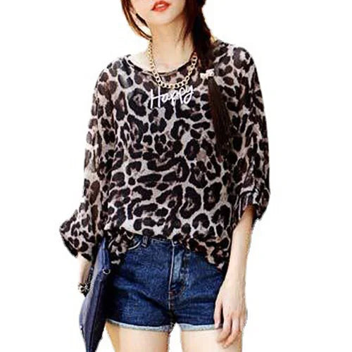 Plus Size Batwing Chiffon Blouse - Boho Loose Summer Shirt