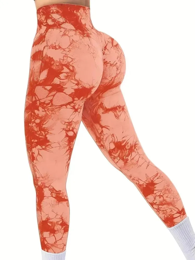 Tie Dye Seamless Yoga Leggings - High Waist Tummy Control Pants