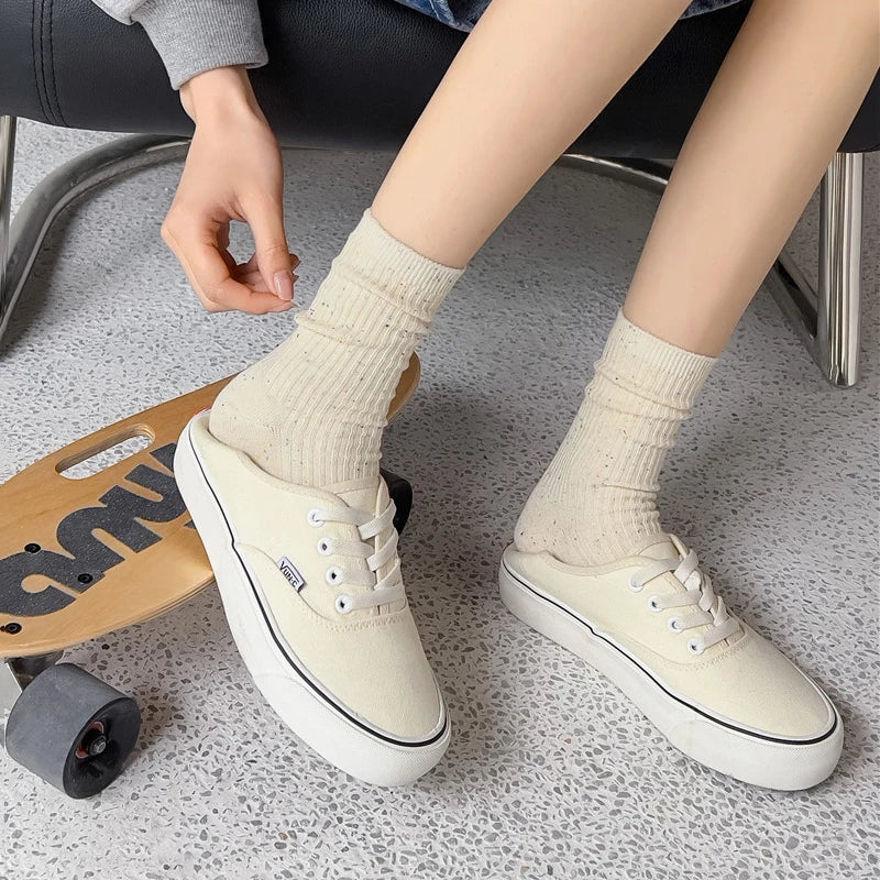 Colorful Long Pile Socks - Breathable Japanese Casual Crew Socks