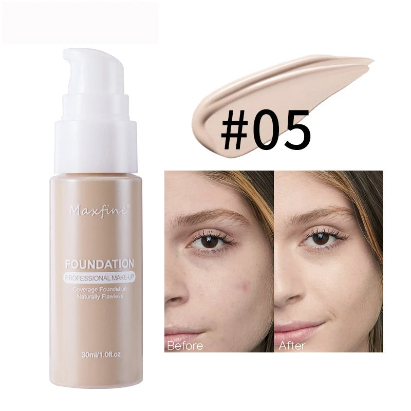 Waterproof Liquid Foundation - Sweat-Resistant Concealer Makeup