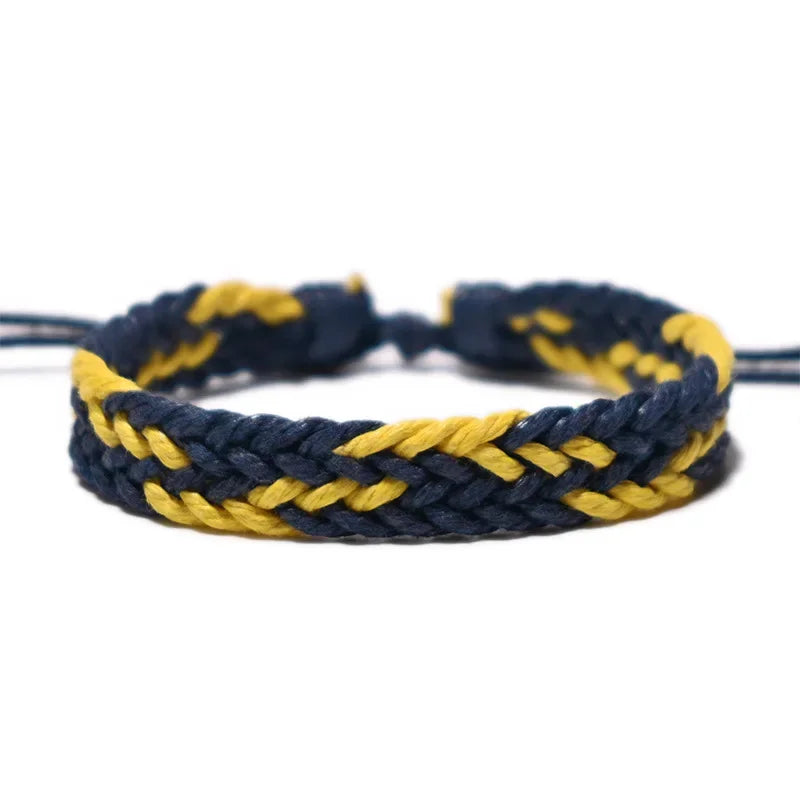 Handmade Vintage Cotton Rope Bracelet - Adjustable Brown Charm Jewelry