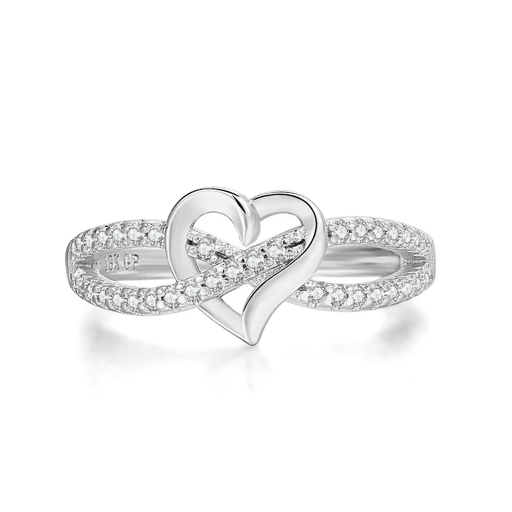 Infinity Love Promise Ring - Double Color Dainty Engagement Band