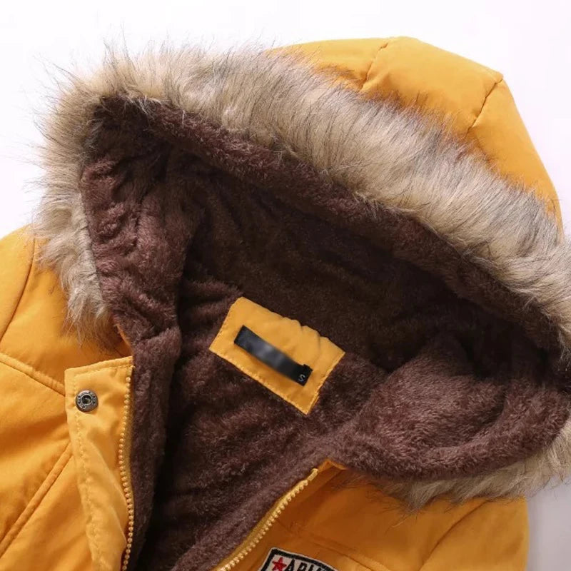 Hooded Thick Cotton Parka - Warm Winter Long Sleeve Jacket
