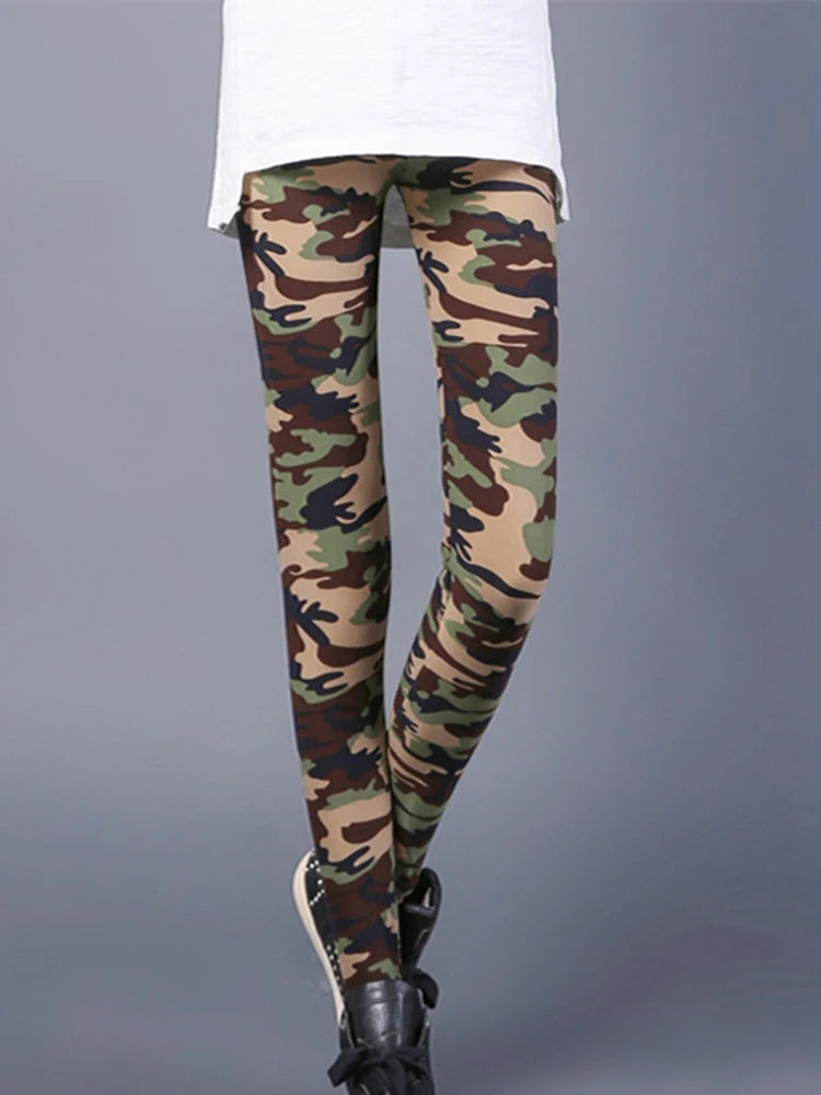 Graffiti Floral Print Leggings - Stretch Ankle-Length Everyday Tights