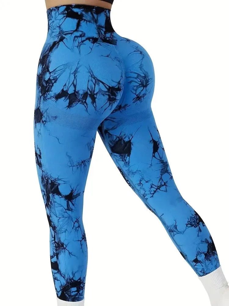 Tie Dye Seamless Yoga Leggings - High Waist Tummy Control Pants