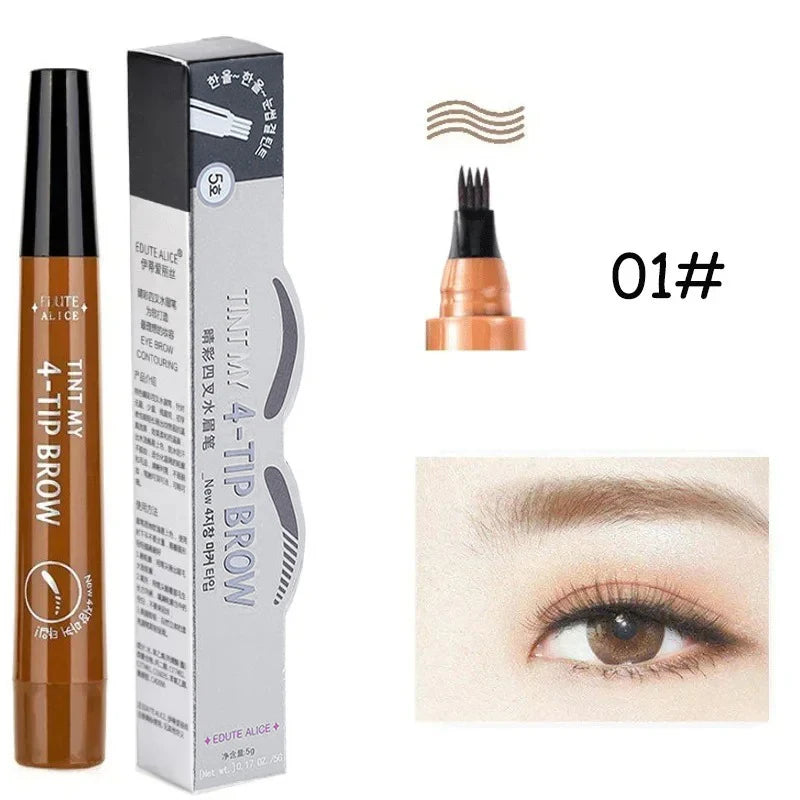 Microblading Fork Tip Eyebrow Pen - Waterproof Long Lasting Brow Pencil