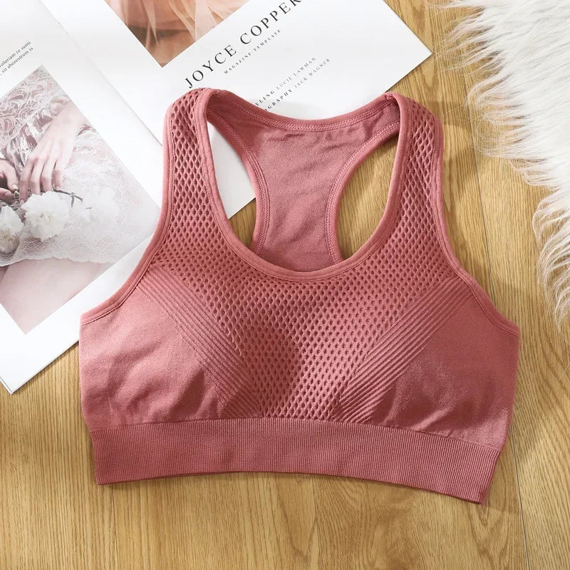 Breathable Padded Sports Bra - Sweat Absorbent Double Layer Gym Top