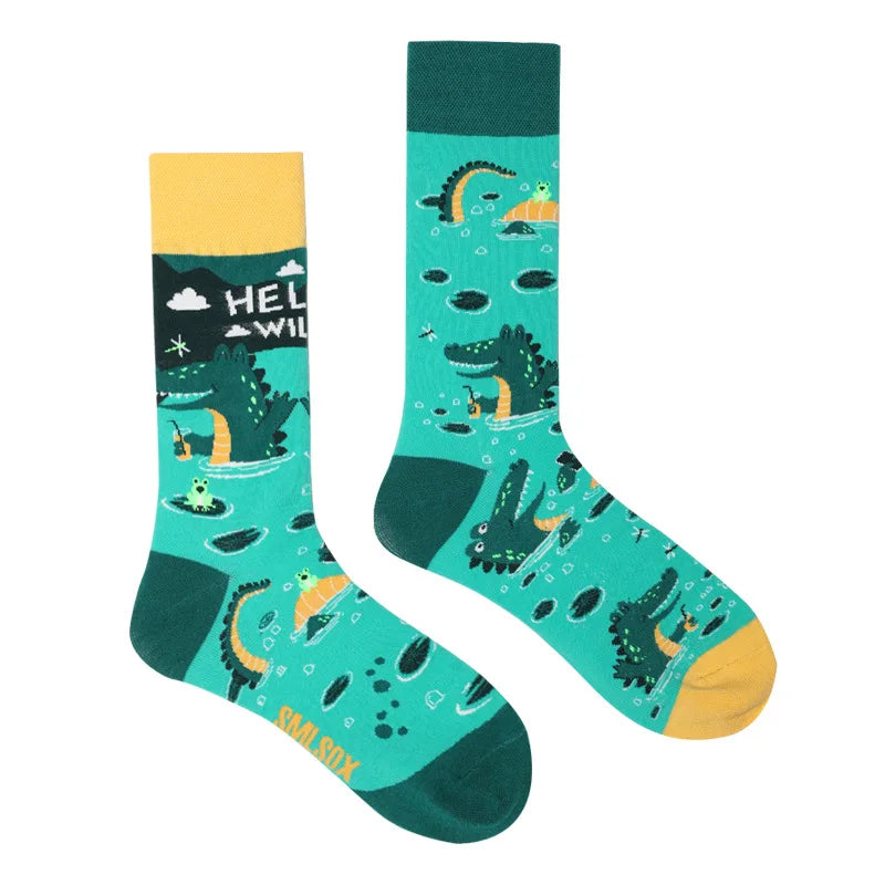 Flower Fruit Candy Cotton Socks - Colorful Unisex Mid Tube Pair