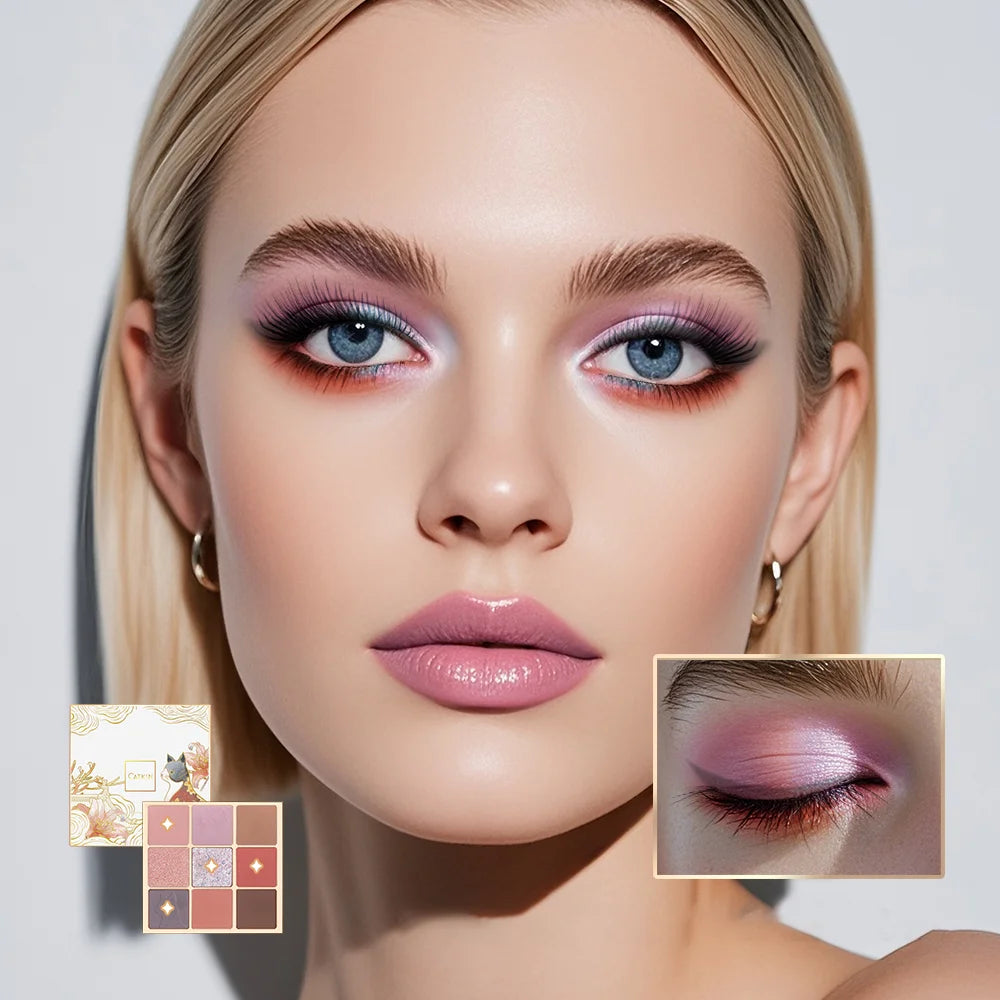 CATKIN 9 Color Eyeshadow Palette - Matte Glitter Natural Shades