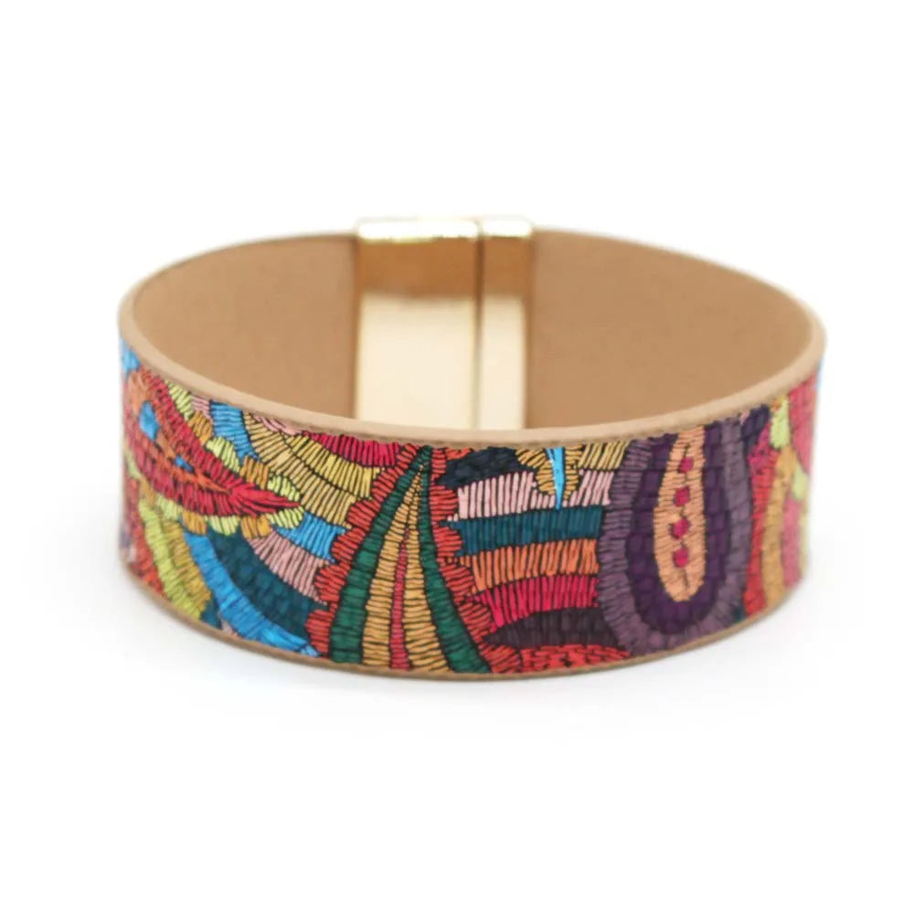 Ethnic Leather Wrap Bracelet - Lightning Heartbeat Chain Jewelry
