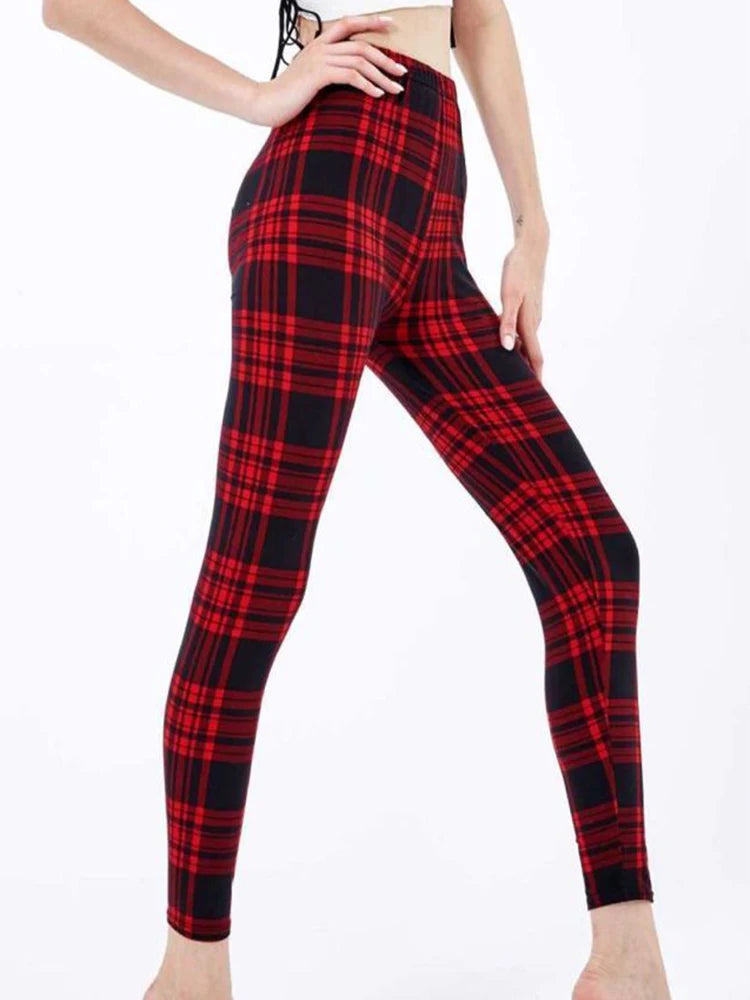 Graffiti Floral Print Leggings - Stretch Ankle-Length Everyday Tights