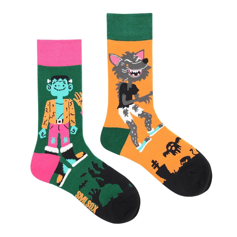 Flower Fruit Candy Cotton Socks - Colorful Unisex Mid Tube Pair