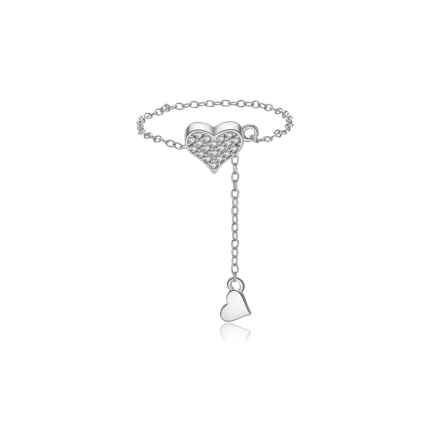 925 Sterling Silver Adjustable Heart Necklace - Resizable Pendant Choker
