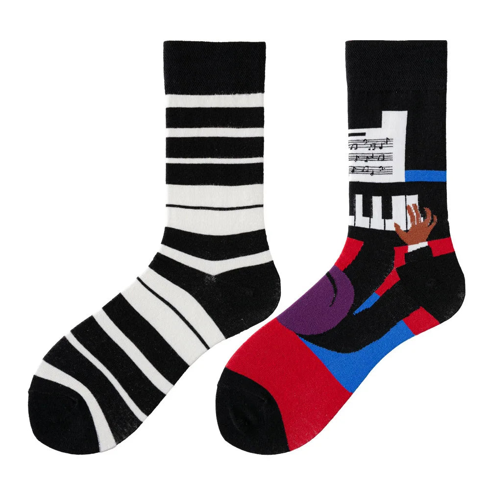 Flower Fruit Candy Cotton Socks - Colorful Unisex Mid Tube Pair