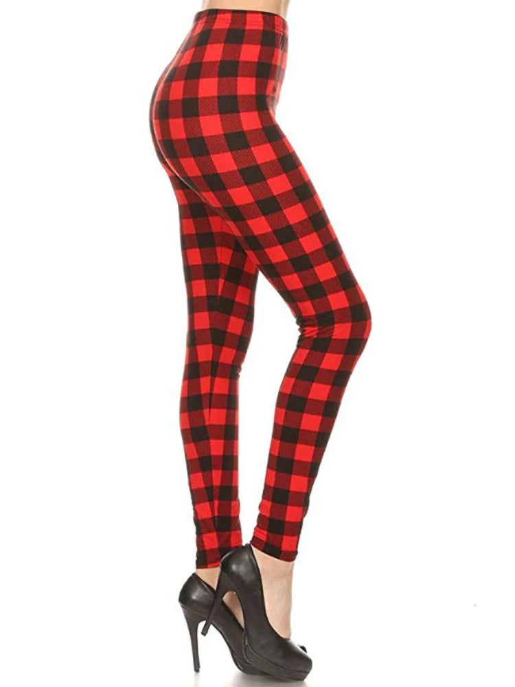 Graffiti Floral Print Leggings - Stretch Ankle-Length Everyday Tights