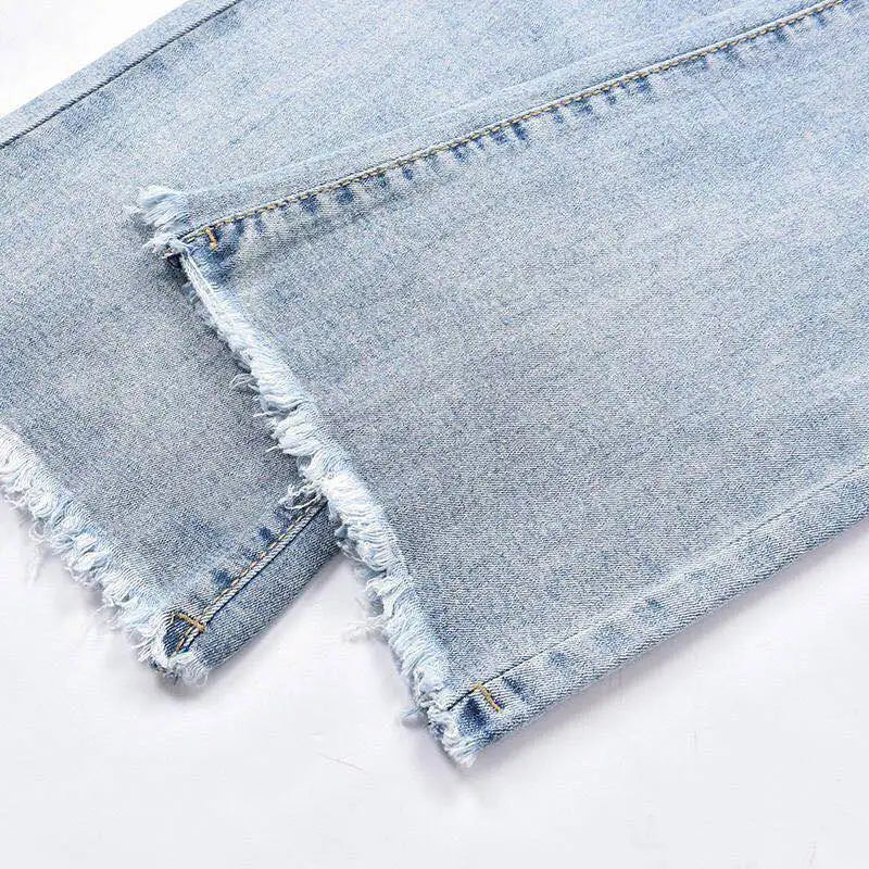 Slim Flare High Waist Jeans - Korean Ankle Length Stretch Denim