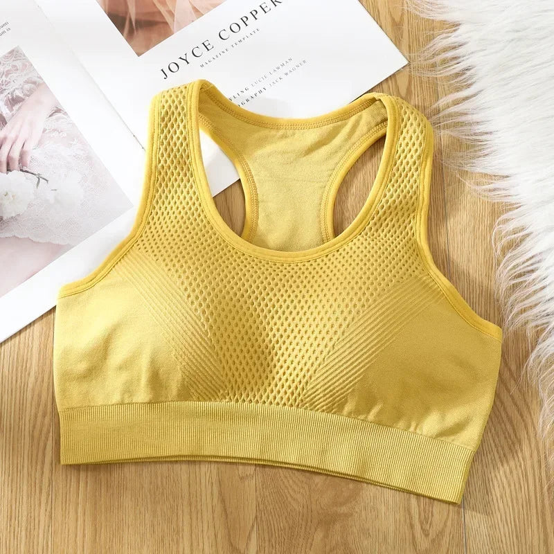 Breathable Padded Sports Bra - Sweat Absorbent Double Layer Gym Top