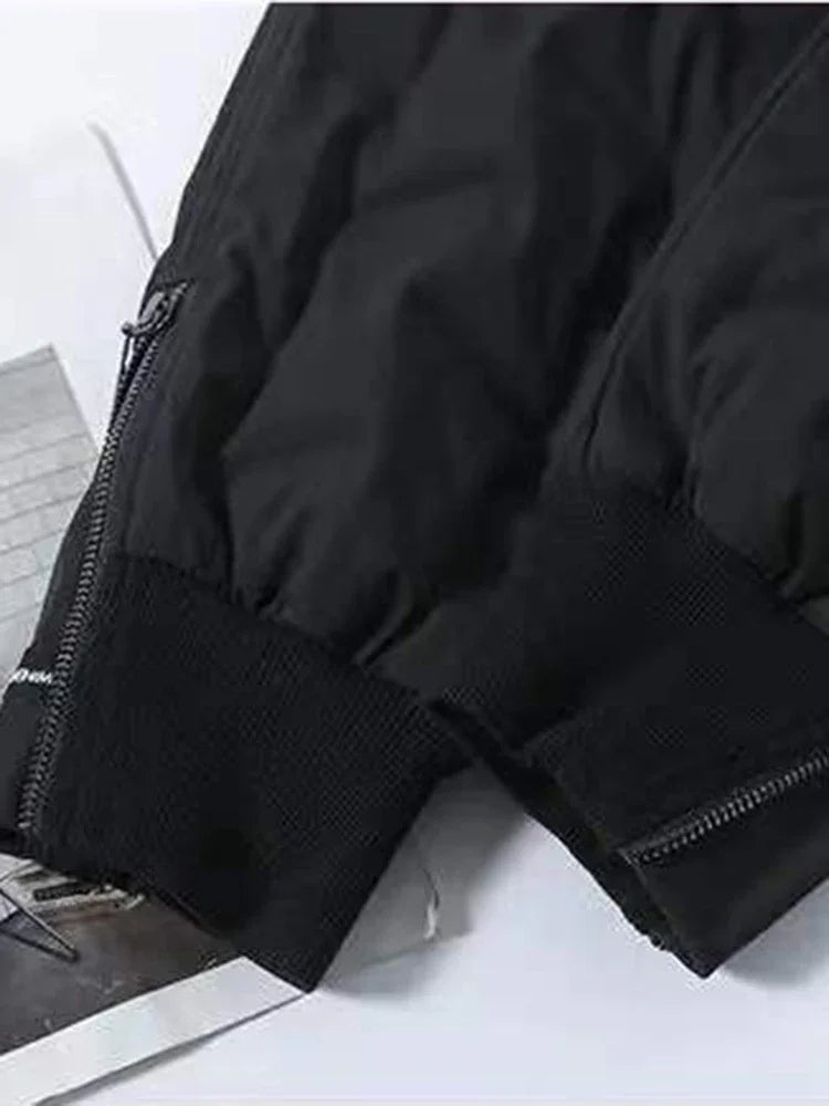 Fleece Lined Side Zip Winter Pants - Windproof Straight Leg Trousers
