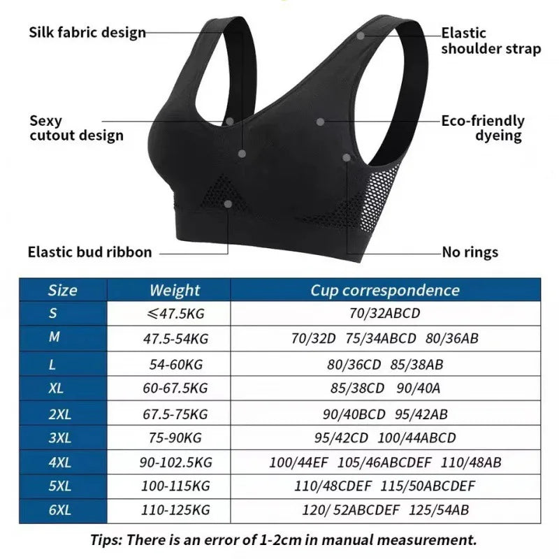 Hollow Out Padded Sports Bra - Breathable Wireless Gym Crop Top