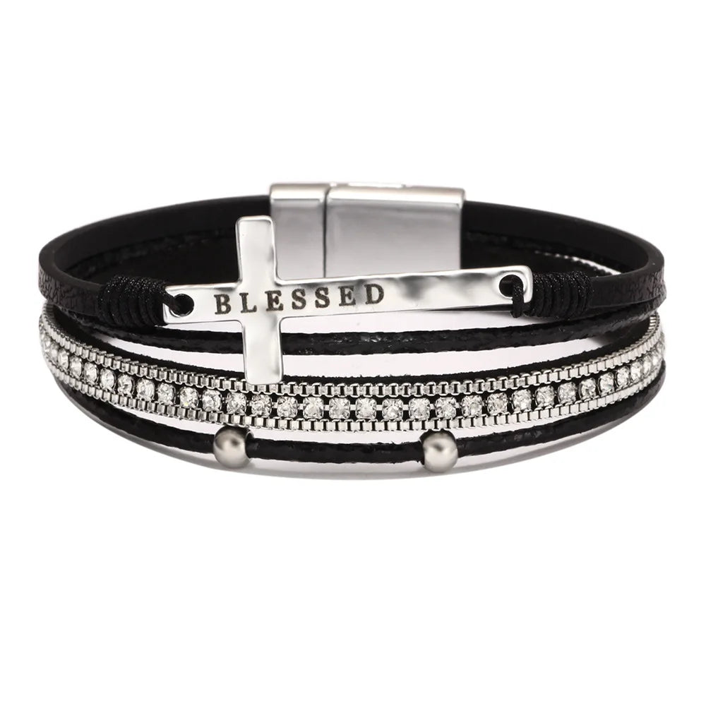 Bohemian Western Cross Bracelet - Faith-Inspired Womens Jewelry