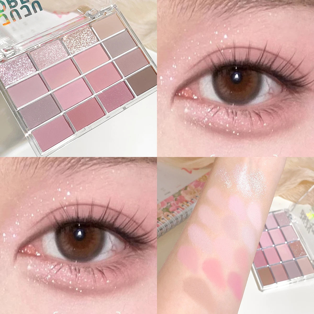 JUJU DREAM 16 Color Earth Tone Eyeshadow Palette - Matte Shimmer Makeup