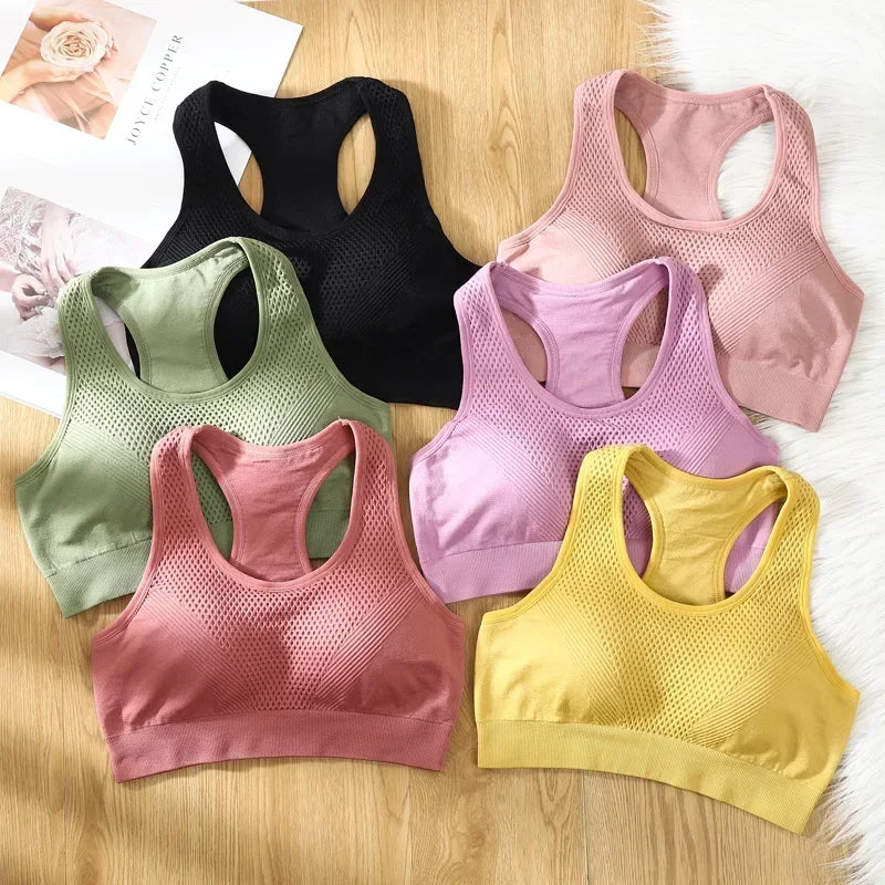 Breathable Padded Sports Bra - Sweat Absorbent Double Layer Gym Top