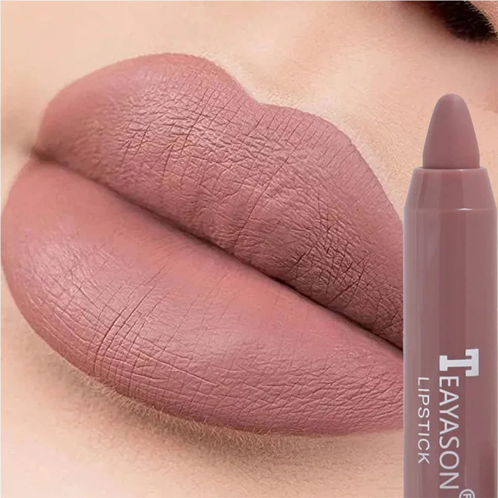 Nude Velvet Matte Lipstick Pencil - Long Lasting Waterproof Lip Color