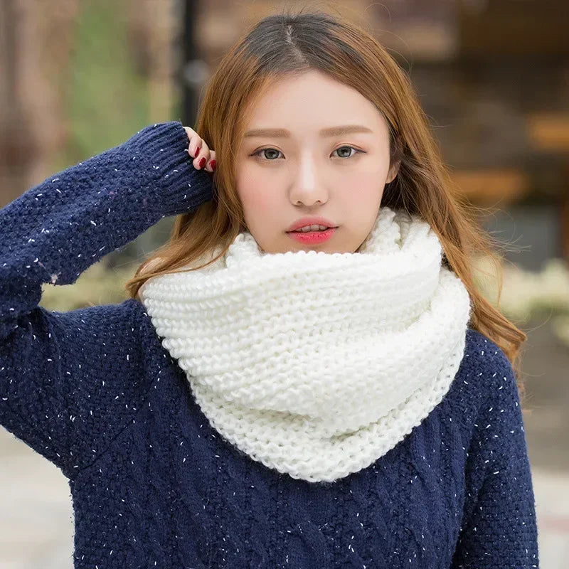 Knitted Necklace Scarf - Warm Cashmere-Feel Winter Accessory