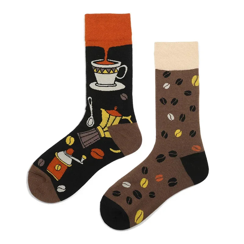 Flower Fruit Candy Cotton Socks - Colorful Unisex Mid Tube Pair
