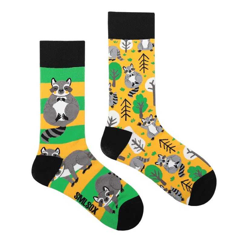 Flower Fruit Candy Cotton Socks - Colorful Unisex Mid Tube Pair