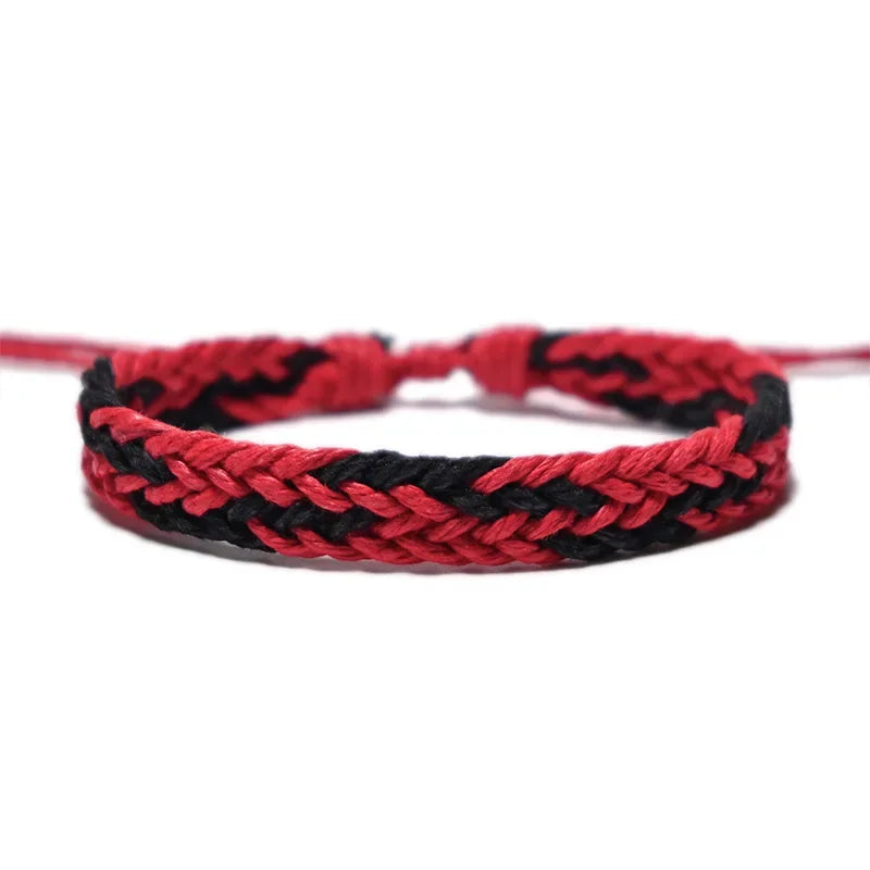 Handmade Vintage Cotton Rope Bracelet - Adjustable Brown Charm Jewelry
