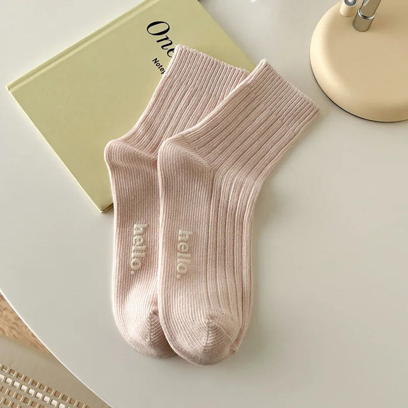 Fresh Color Breathable Crew Socks - Soft Japanese Everyday Socks