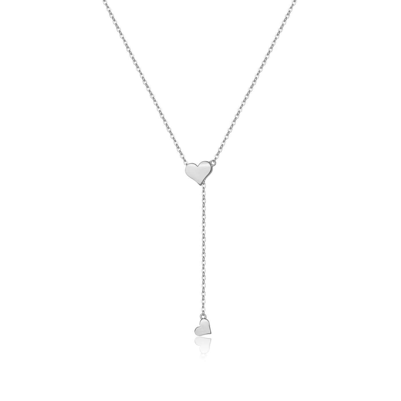 925 Sterling Silver Adjustable Heart Necklace - Resizable Pendant Choker
