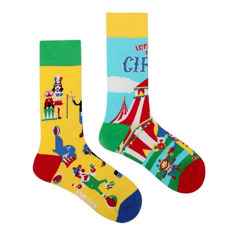Flower Fruit Candy Cotton Socks - Colorful Unisex Mid Tube Pair