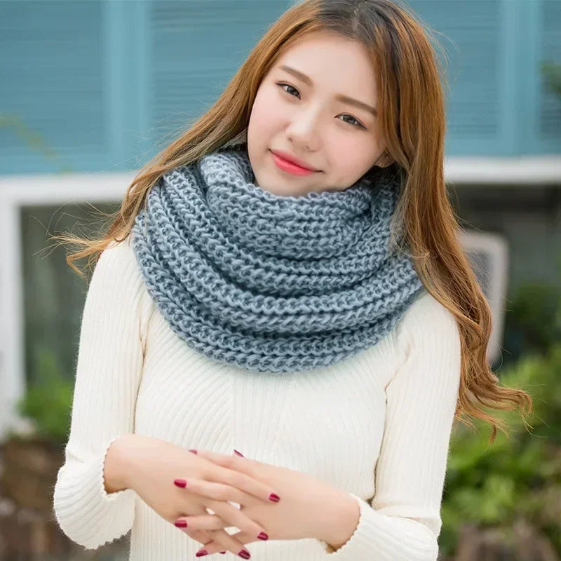 Knitted Necklace Scarf - Warm Cashmere-Feel Winter Accessory