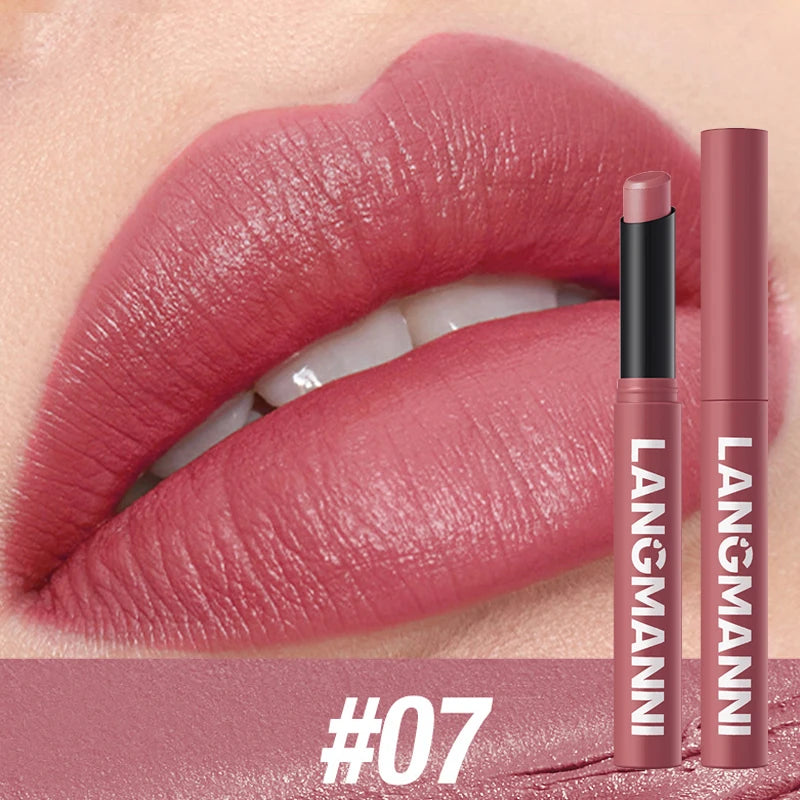 12 Color Matte Lipstick Pen - Waterproof Nude Velvet Lip Tint
