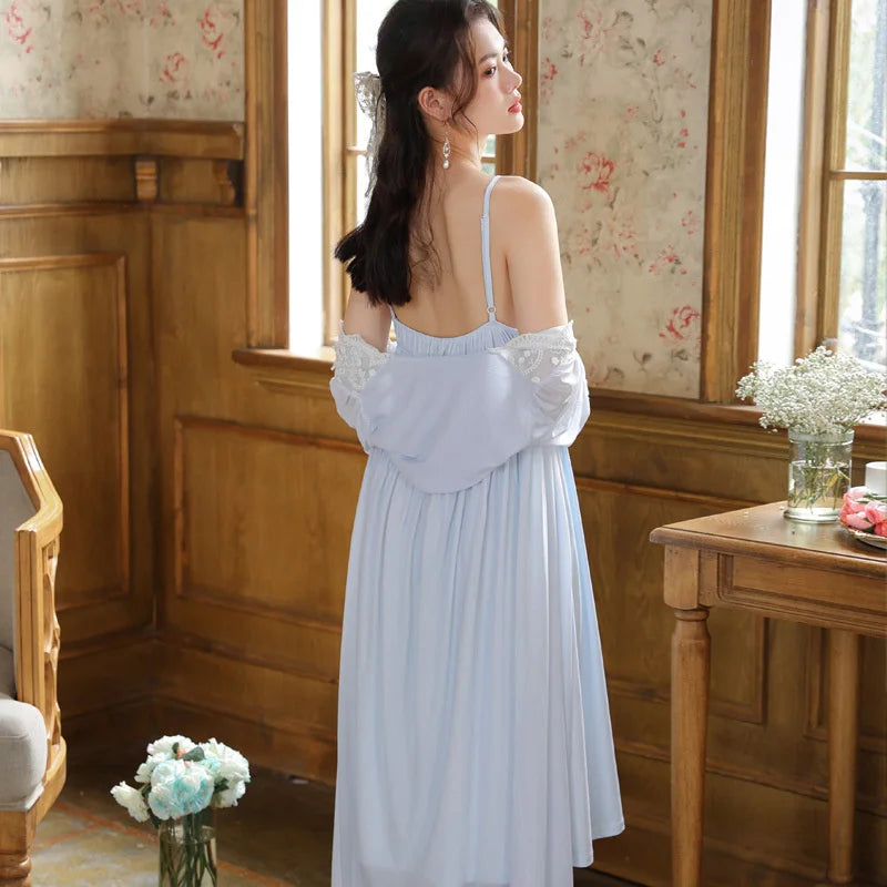 Fairy Mesh Princess Nightgown - Lace Victorian Style Pajamas